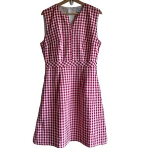 Magnolia Place Summer Picnic Retro Red Gingham Fit Flare Dress Size XL